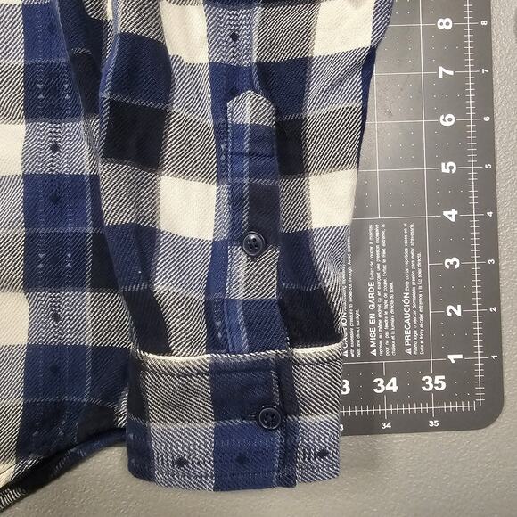 Frye Flannel Shirt Mens XL Blue Plaid Western Workwear Outdoors Preppy Work - Picture 2 of 12